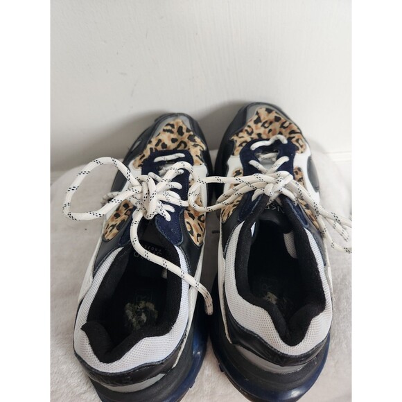 SNKR Project Prospect Park Sneakers Black White Leopard Front Side Sz 9 GUC - Picture 9 of 10